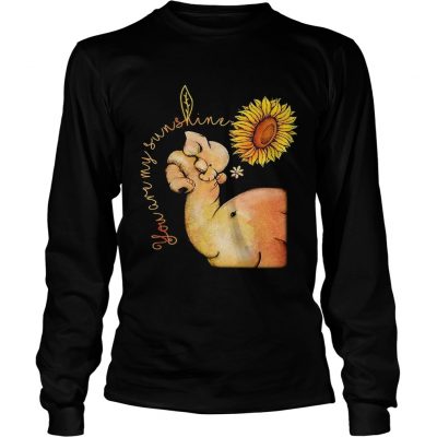 Longsleeve Tee Elephant you are my sunshine sunflower shirt