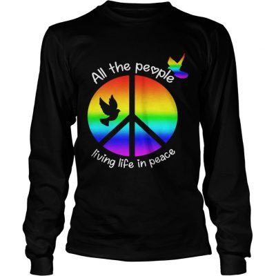 Longsleeve Tee Hippie Peace All the people living life in peace shirt