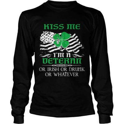 Longsleeve Tee Kiss Me Im A Veteran Irish St Patricks Day Shirt