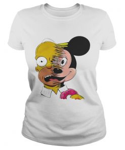 Simpsons and Mickey Mouse ladies tee