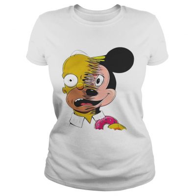 Simpsons and Mickey Mouse ladies tee