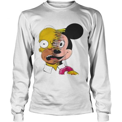 Simpsons and Mickey Mouse longsleeve tee