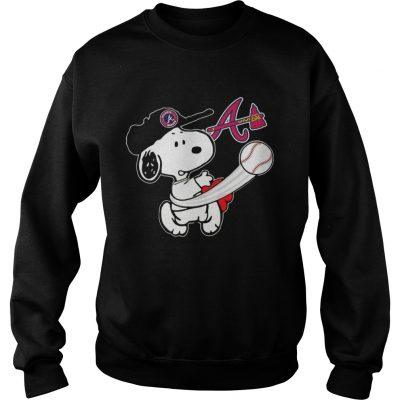 Snoopy Play Baseball TShirt For Fan Braves Sweatshirt