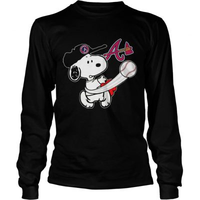 Snoopy Play Baseball TShirt For Fan Braves longsleeve tee