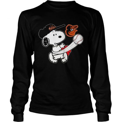 Snoopy Play Baseball TShirt For Fan Orioles longsleeve tee