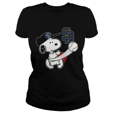 Snoopy Play Baseball TShirt For Fan Padres ladies tee