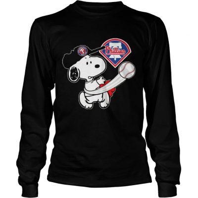 Snoopy Play Baseball TShirt For Fan Phillies longsleeve tee