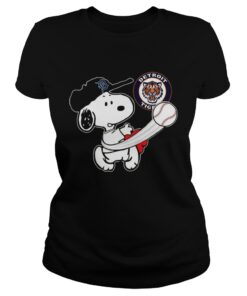 Snoopy Play Baseball TShirt For Fan Tigers ladies tee