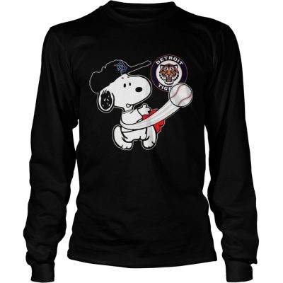 Snoopy Play Baseball TShirt For Fan Tigers longsleeve tee