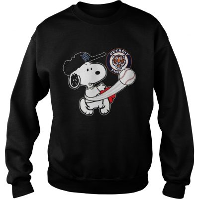 Snoopy Play Baseball TShirt For Fan Tigers sweatshirt