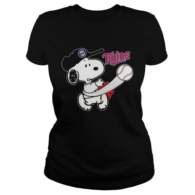 Snoopy Play Baseball TShirt For Fan Twins ladies tee