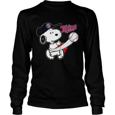 Snoopy Play Baseball TShirt For Fan Twins longsleeve tee