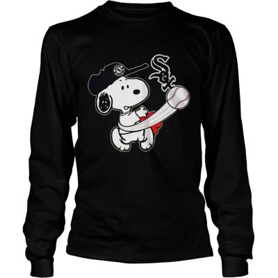 Snoopy Play Baseball TShirt For Fan White Sox longsleeve tee