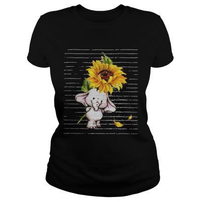 Sunflower Baby elephant ladies tee