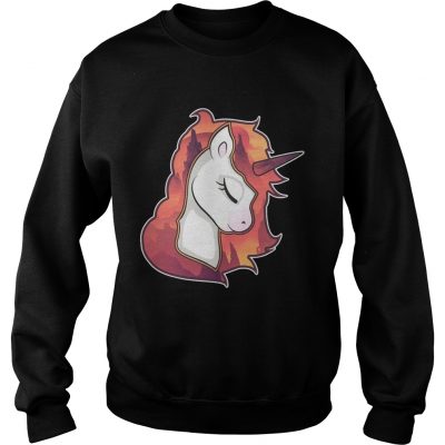 Unicorn Spirit Animal Sunrise Over The Trees Art Sweatshirt