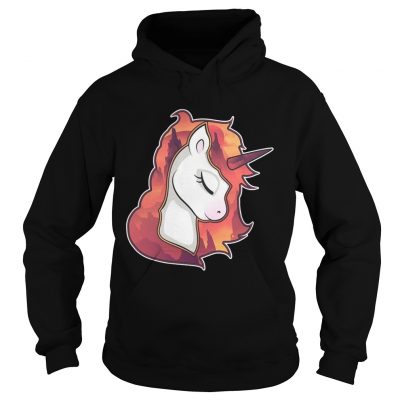 Unicorn Spirit Animal Sunrise Over The Trees Art hoodie