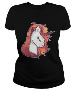 Unicorn Spirit Animal Sunrise Over The Trees Art ladies tee