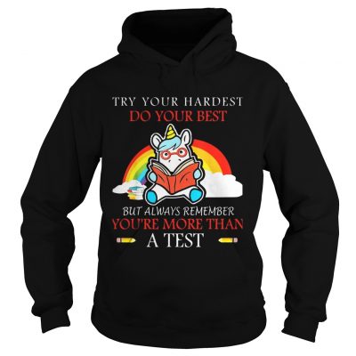 Unicorn Try your hardest do your best hoodie