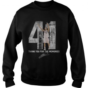 41 Dirk Nowitzki thank you for the memories sweatshirt