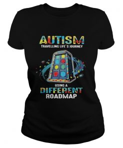 Autism Travelling Lifes Journey Using A Different Roadmap ladies tee