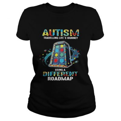 Autism Travelling Lifes Journey Using A Different Roadmap ladies tee