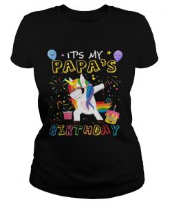 Awesome It’s My Papa’s Birthday Funny Kid ladies tee