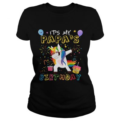 Awesome It’s My Papa’s Birthday Funny Kid ladies tee