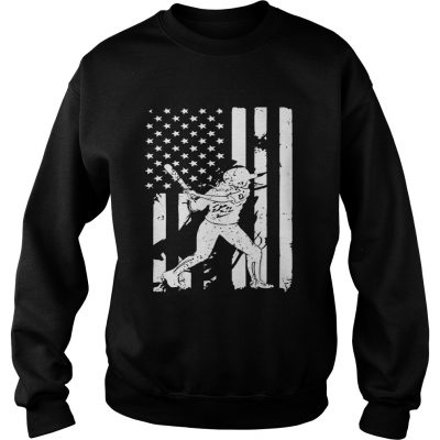 Baseball Player With American Flag sweatshirt