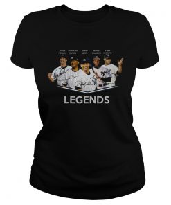 Baseball Yankees Derek Jeter Jorge Posada Mariano Rivera Andy Pettitte legends ladies tee