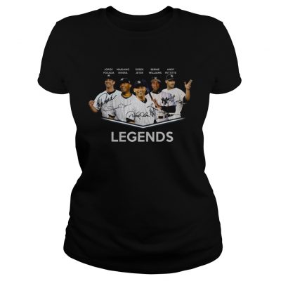 Baseball Yankees Derek Jeter Jorge Posada Mariano Rivera Andy Pettitte legends ladies tee