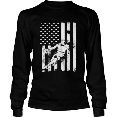 Basketball Player With American Flag longsleeve tee