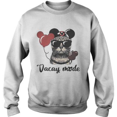 Cat with Mickey Mouse ears vacay mode sweatshirt