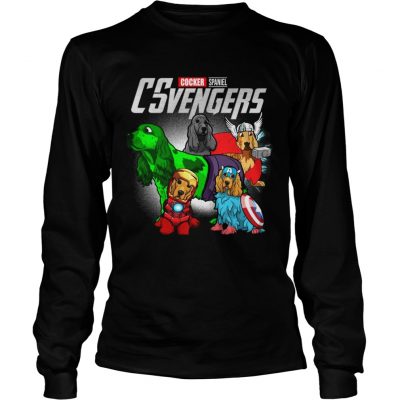 Cocker Spaniel CSvengers Marvel Avengers engame longsleeve tee