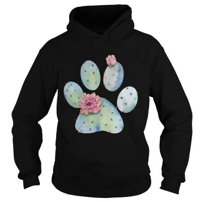 Dog paws cactus and flowers hoodie