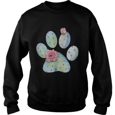 Dog paws cactus and flowers sweatshirt