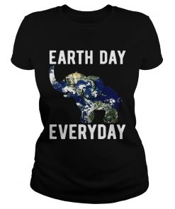 Earth Day Every Day Elephant Earth Symbol Earth Day ladies tee