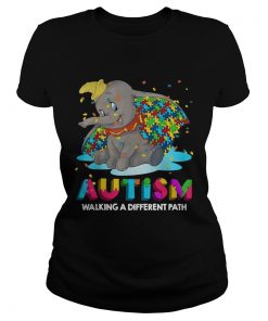 Elephant autism walking a different path ladies tee