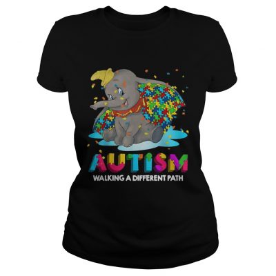 Elephant autism walking a different path ladies tee