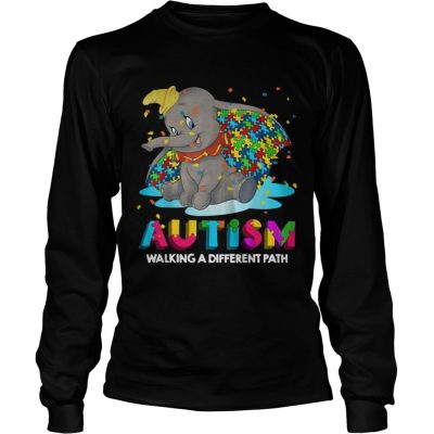 Elephant autism walking a different path longsleeve tee