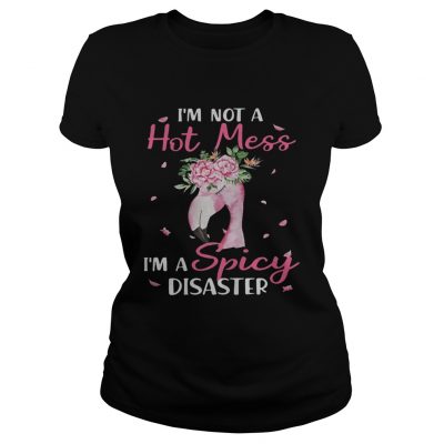 Flamingo Im not a hot mess Im a spicy disaster ladies tee