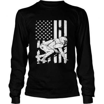 Football Player With American Flag longsleeve tee