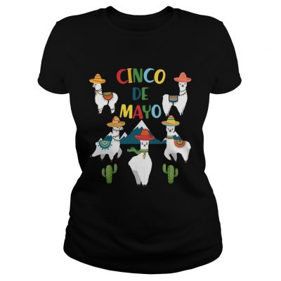 Funny Cinco De Mayo Llama Men Women ladies tee