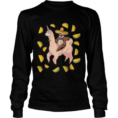 Funny Cinco De Mayo Llamacorn longsleeve tee