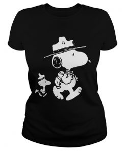 Funny Snoopy Woodstock Camping Gift ladies tee