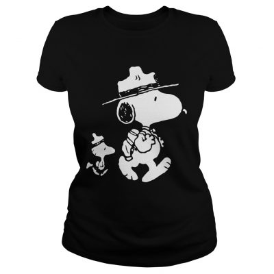 Funny Snoopy Woodstock Camping Gift ladies tee