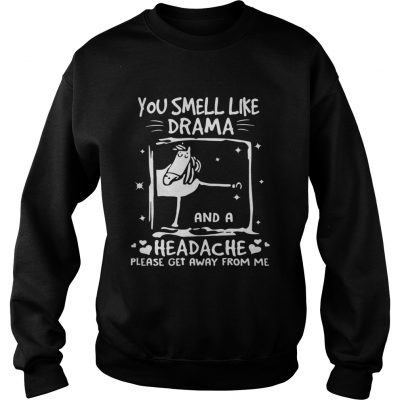 Funny horse you smell like drama and a headache please get away from me sweatshirt