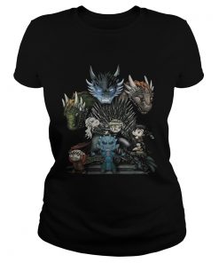 Game of Thrones Daenerys Targaryen Rhaegal and Viserion Chibi ladies tee