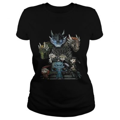 Game of Thrones Daenerys Targaryen Rhaegal and Viserion Chibi ladies tee