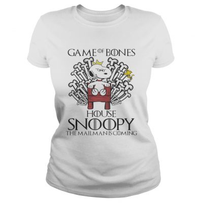 Game of bones house snoopy the mailman is coming ladies tee