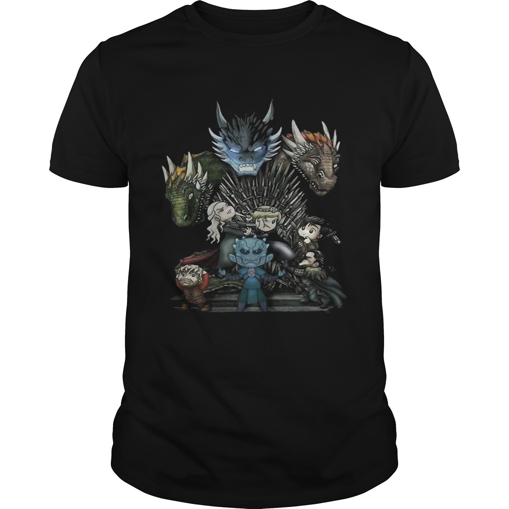 Game of Thrones Daenerys Targaryen Rhaegal and Viserion Chibi tshirt